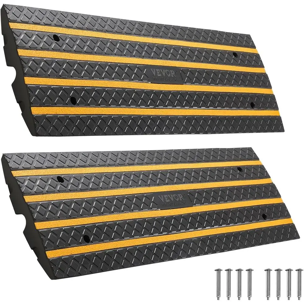 

Car Driveway Ruer CurRamp, 2 Pack 48.8-inc-Long eavy Duty Low Proile Slope Ramps, 2.6’’ Ri, 33069 ls Load acity, Relective Saety