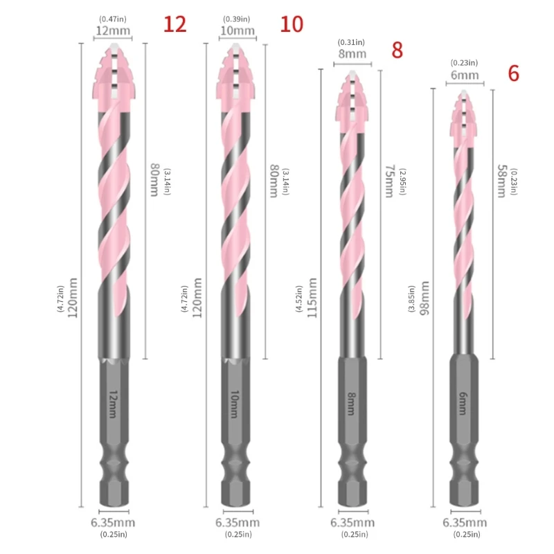 6/8/10/12mm 편심 트위스트 드릴 비트 고경도 스큐 헤드 카바이드 드릴