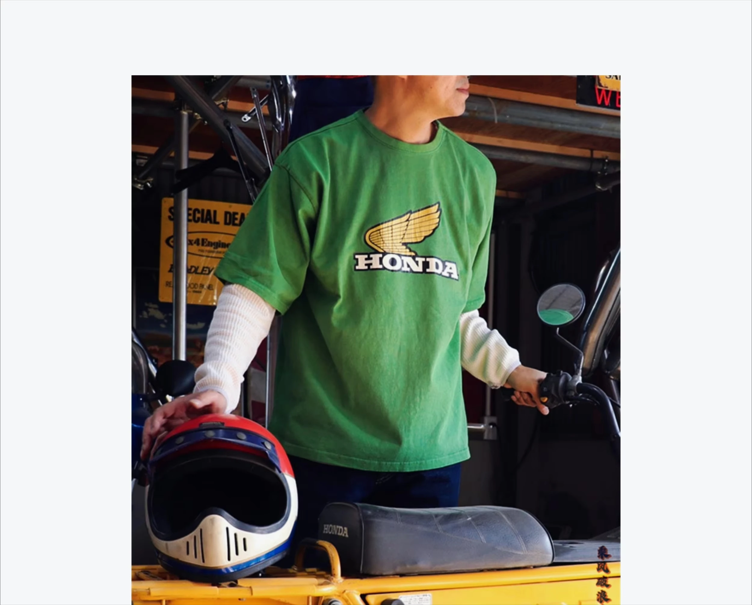 

Honda мотоцикл ретро с короткими рукавами свободные летние мужчины и женщины в одном стиле удобные дышащие короткие рукава