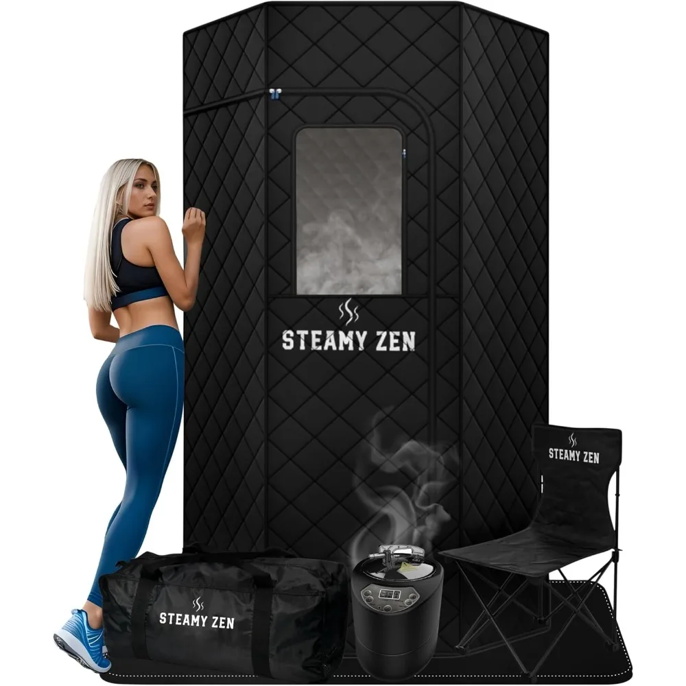 Portable large home steam sauna with 3 liters large capacity steam engine, 1100W, sauna spa experience