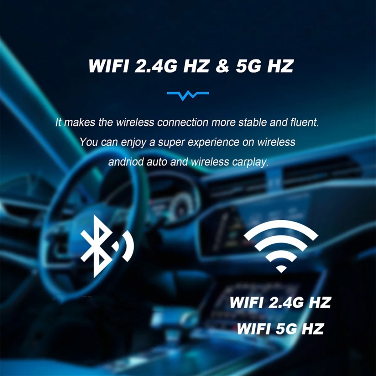 Wireless CarPlay Adapter-2 in 1 Wireless Carplay and Android Auto Box for Wired CarPlay Cars Converts Wired to Wireless