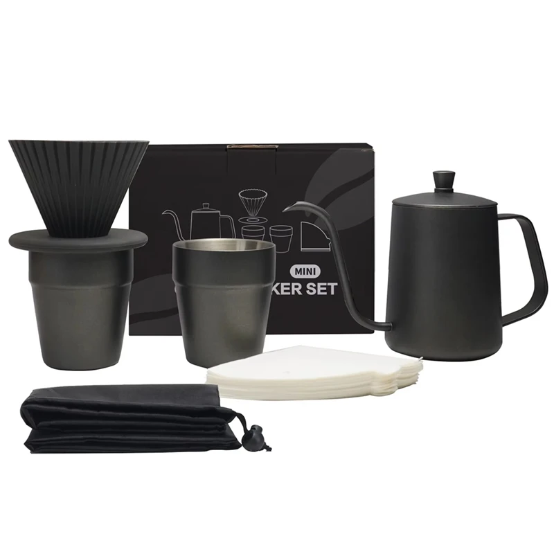 Top Deals Portable Drip Coffee Brewing Set - DIY Latte Utensils,Handmade Coffee Pot Gift Box For Home And Office