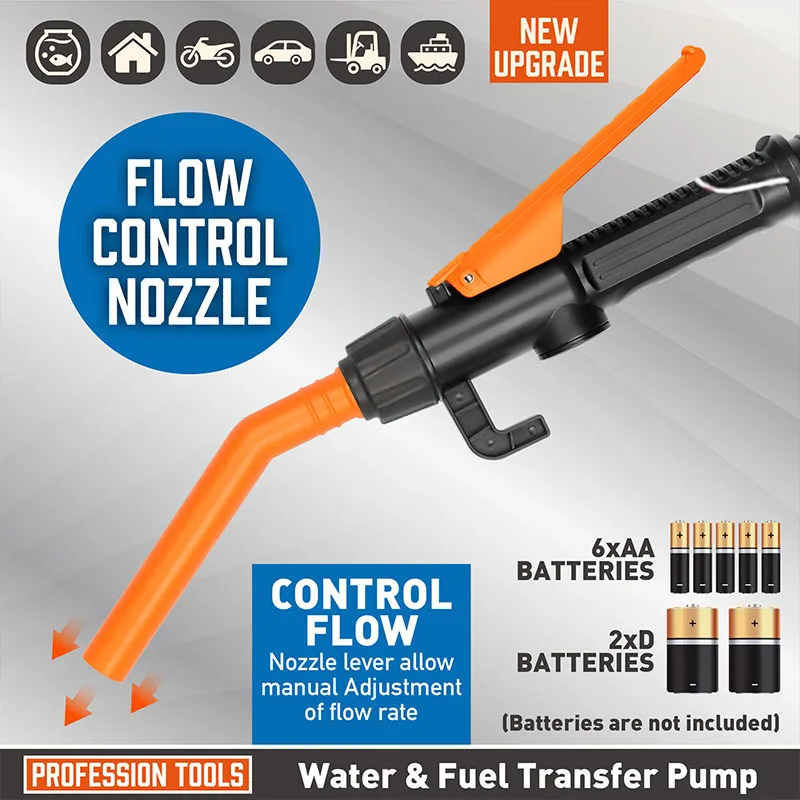 Portable Car Siphon Petrol Fuel Electric Oil Pump Siphon Liquid Transfer Pump Handheld Pump Battery Operated Water Gas Tools