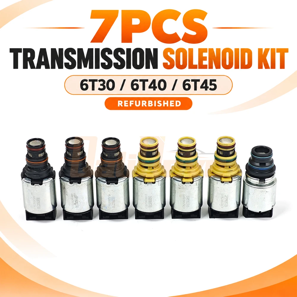 7Pcs 6T40 6T45 6T30 Transmission Solenoid Kit 2048150A 6T45E 6T30E For Chevrolet Cruze Malibu Equinox Buick Regal LaCrosse