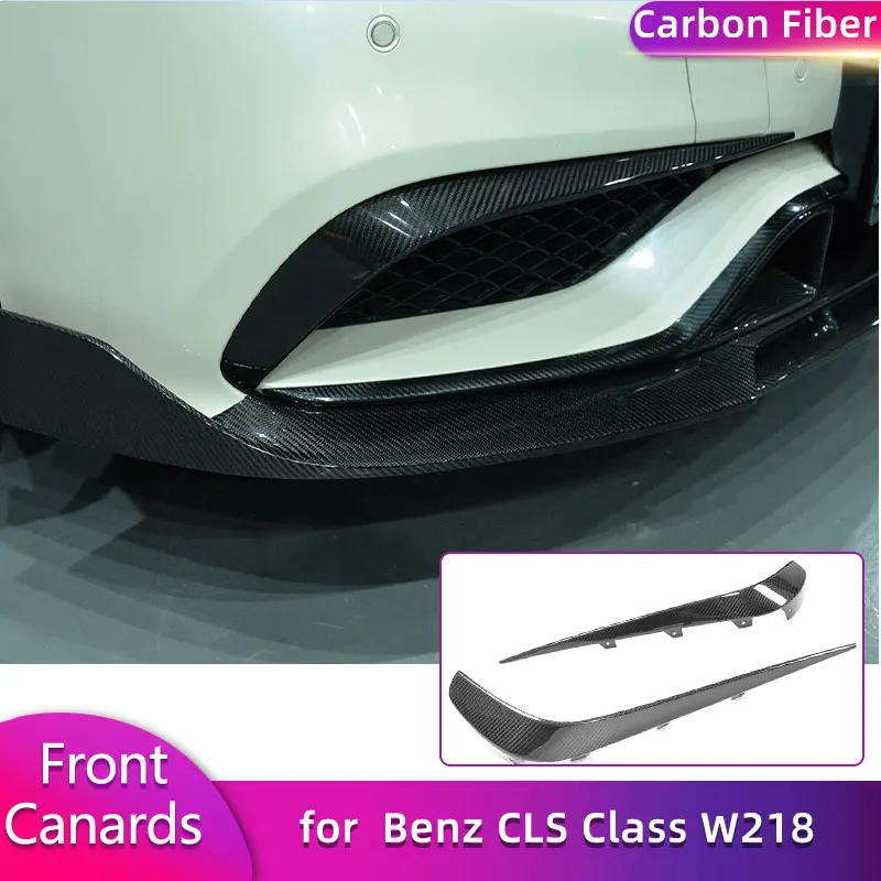 

Carbon Fiber Front Bumper Canards for Mercedes Benz CLS Class W218 CLS63 AMG S Sedan 2015-2017 Front Flaps Fins Body Kits FRP