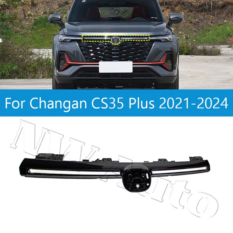Car Front Middle Lamp Daytime Running Light For Changan CS35 Plus 2021-2024 Front Through Light