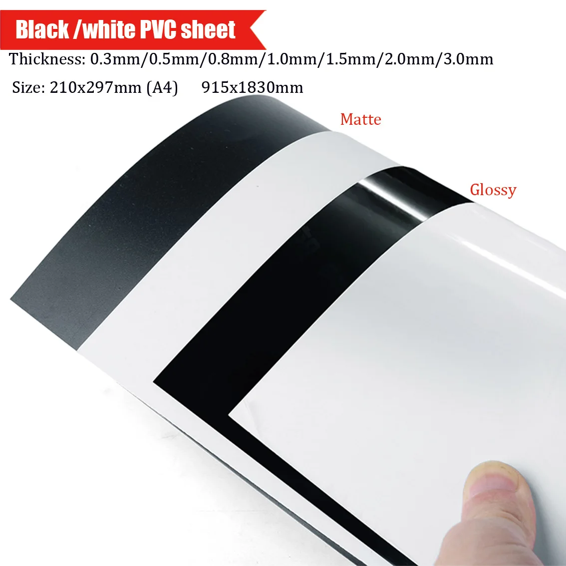 1Pcs Matte/glossy PVC Plastic Board 210X297mm 915X1830mm DIY Craft Material Sand Table Model Board 0.3/0.5/0.8/1.0/1.5/2.0/3.0mm