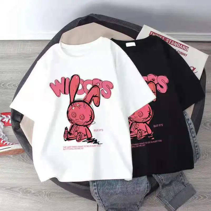 

2023 Summer Children's T Shirts Fashion Print Cartoon T Shirts Short Sleeve Tops Tees Girls Clothes 100%Cotton T Shirt Kids