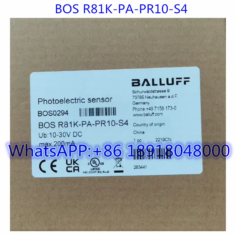 

Brand New BOS R81K-PA-PR10-S4 Mirror-reflective photoelectric sensor BOS0294 Fast Shipping