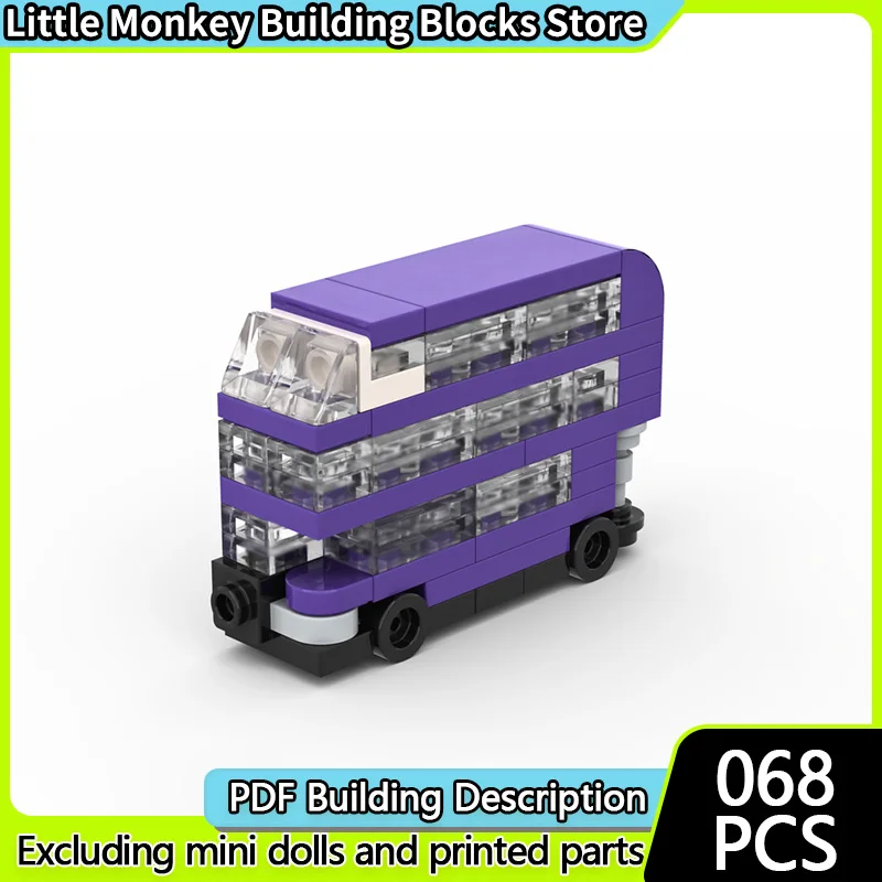 

City Car Model MOC Building Bricks Micro Double Decker Bus Modular Technology Children Holiday Gifts Assemble Toys Suit