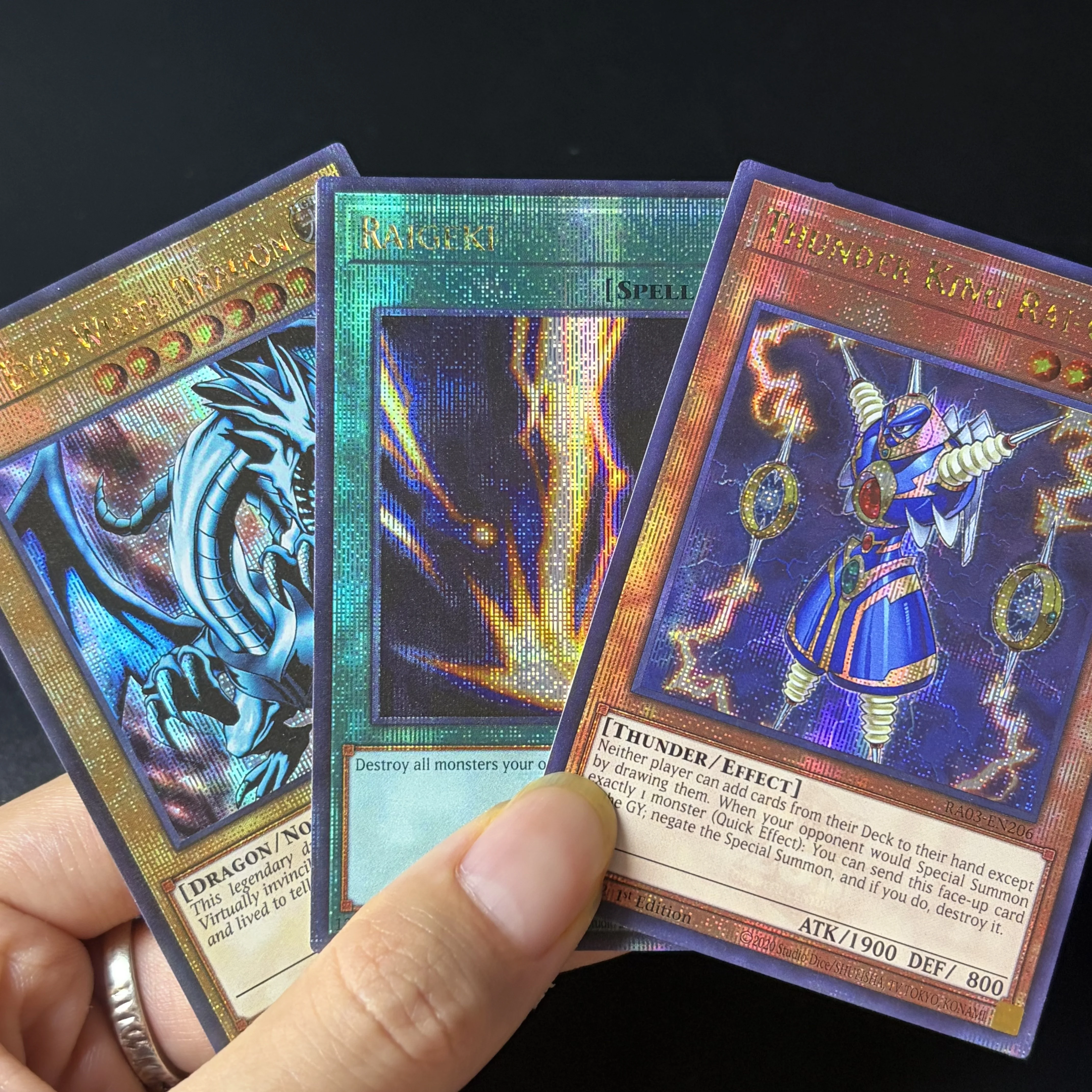 Yu-Gi-Oh 25th Anniversary Quarter Century Bonanza RA03 Series Red-Eyes Black Dragon Raigeki Thunder King Rai-Oh TCG Game Cards view 3