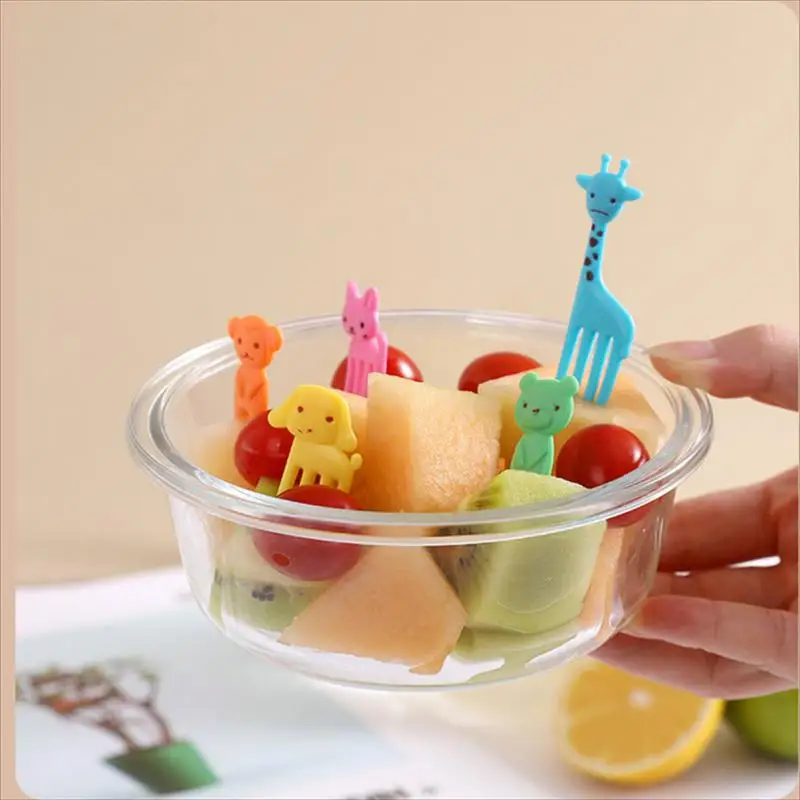 Fruit Picks Cute Mini Animal Cartoon Food Picks Children Snack Cake Dessert Food Fruit Forks, Lunch Accesorioes For School Kids