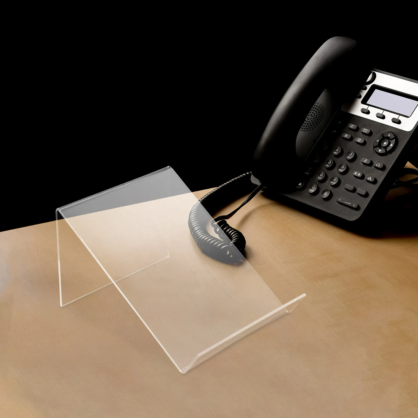 Clear Acrylic Desk Phone Stand Transparent Elevated Design Wide Base for Stability Sleek Modern Office Home Use Acrylic Phone