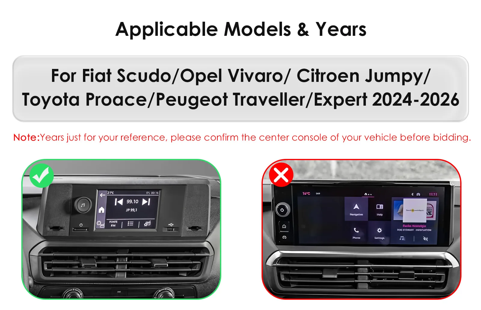 HIZPO Android 14 Carplay Autoradio For Fiat Scudo/Opel Vivaro/ Citroen Jumpy/ Toyota Proace/Peugeot Traveller/Expert 2024-2026