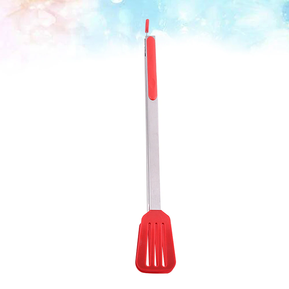 

Grill Tools Food Tongs Clips Silicone BBQ Stainless Steel Kitchen for Cooking Red