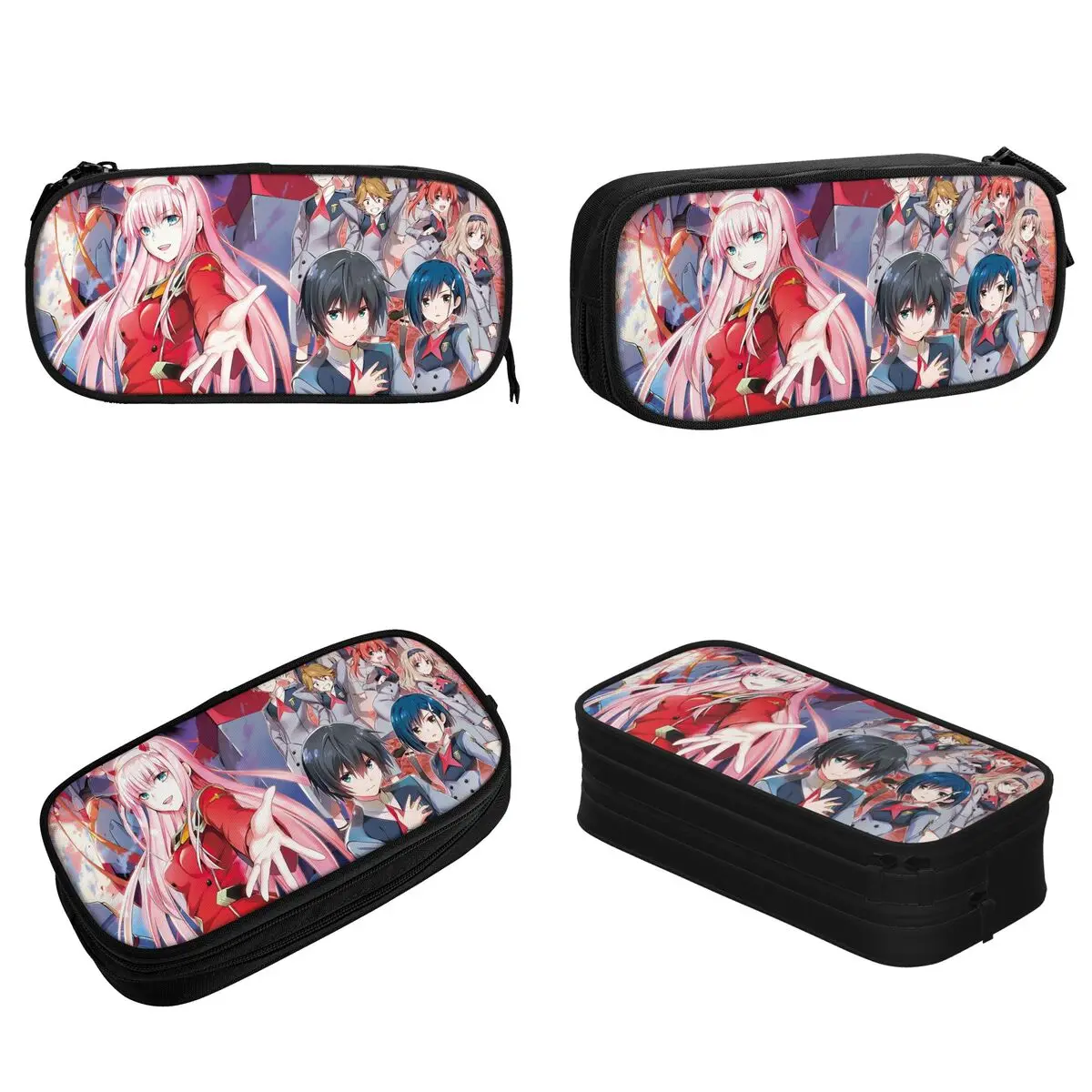 Darling in the franxx anime lápis casos clássico zero dois hiro ichigo caneta caixa sacos crianças escritório cosméticos lápis