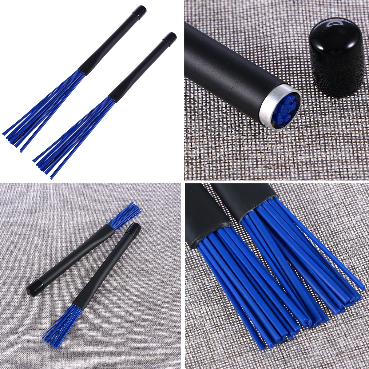 

Retractable Drum Brushes 33Cm Black+Blue Nylon Telescopic For Jazz Rock Music Percussion Sticks Handles Instrument