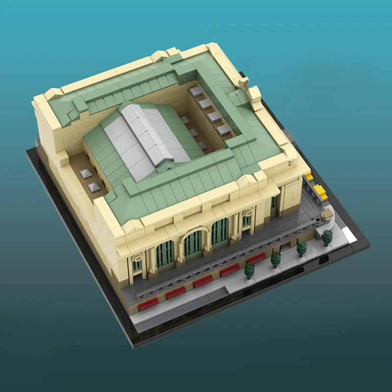 1260 pièces de construction modulaires personnalisables Grand Central Terminal MOC, jouet créatif DIY pour enfants, cadeau d'anniversaire pour garçons
