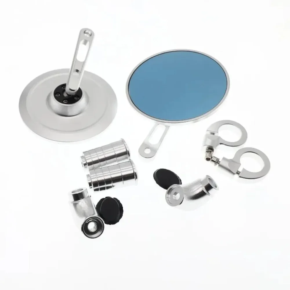 Wang Espejos retrovisores redondos pequeños CNC para motocicleta, espejos ampliados modificados retro universales