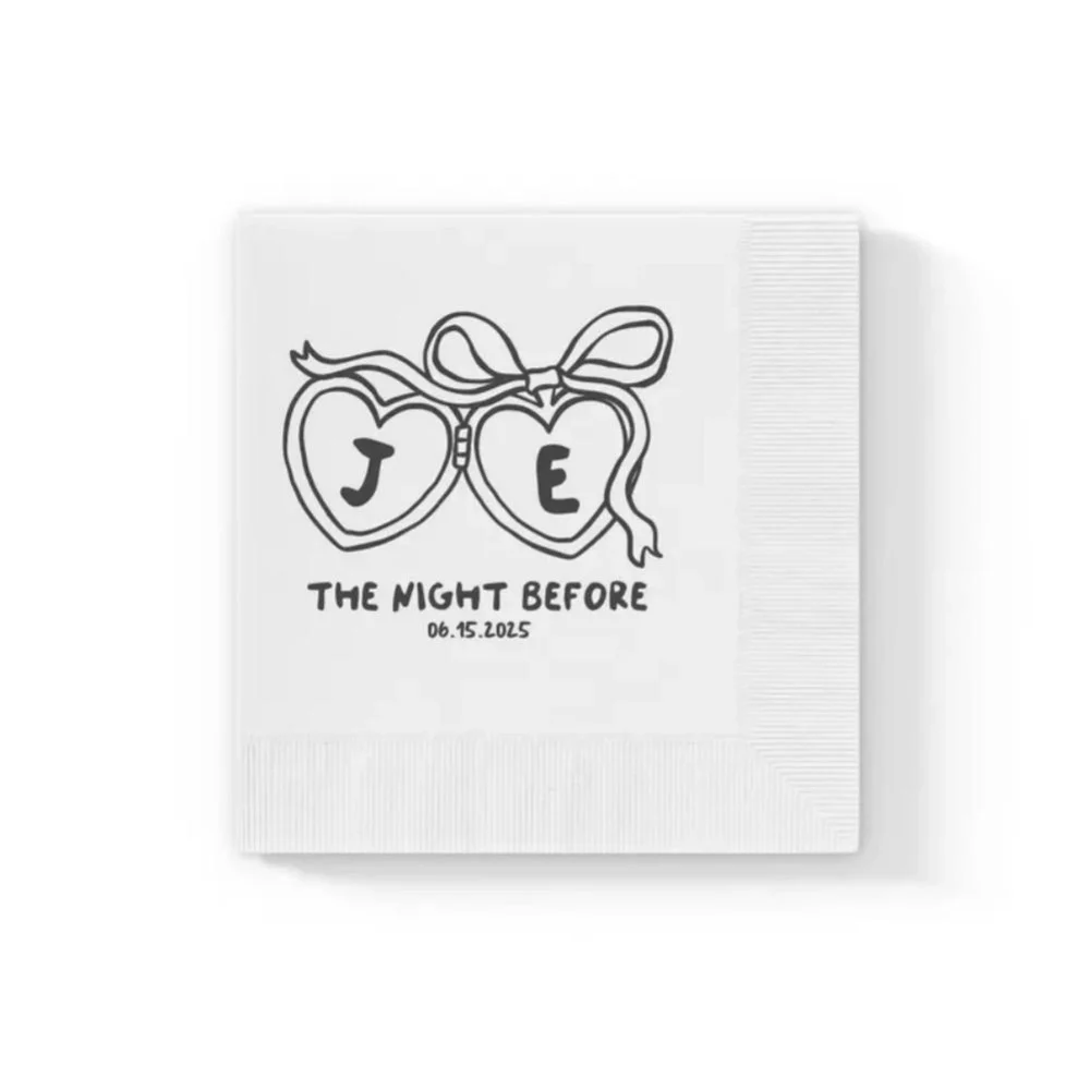 Individuell bedruckte Hochzeitsservietten – personalisierte Hochzeitsservietten für Braut und Bräutigam – Cocktail-Hochzeitsservietten – Mittagessen-Hochzeitsserviette