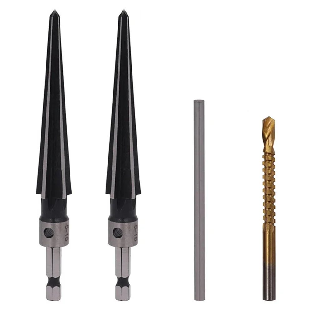 Hex Shank Conical Drill Bit For Woodworking Chamfering Deburring And Hole Enlargement 3-13mm 5-16mm Silver Tapered Cutting
