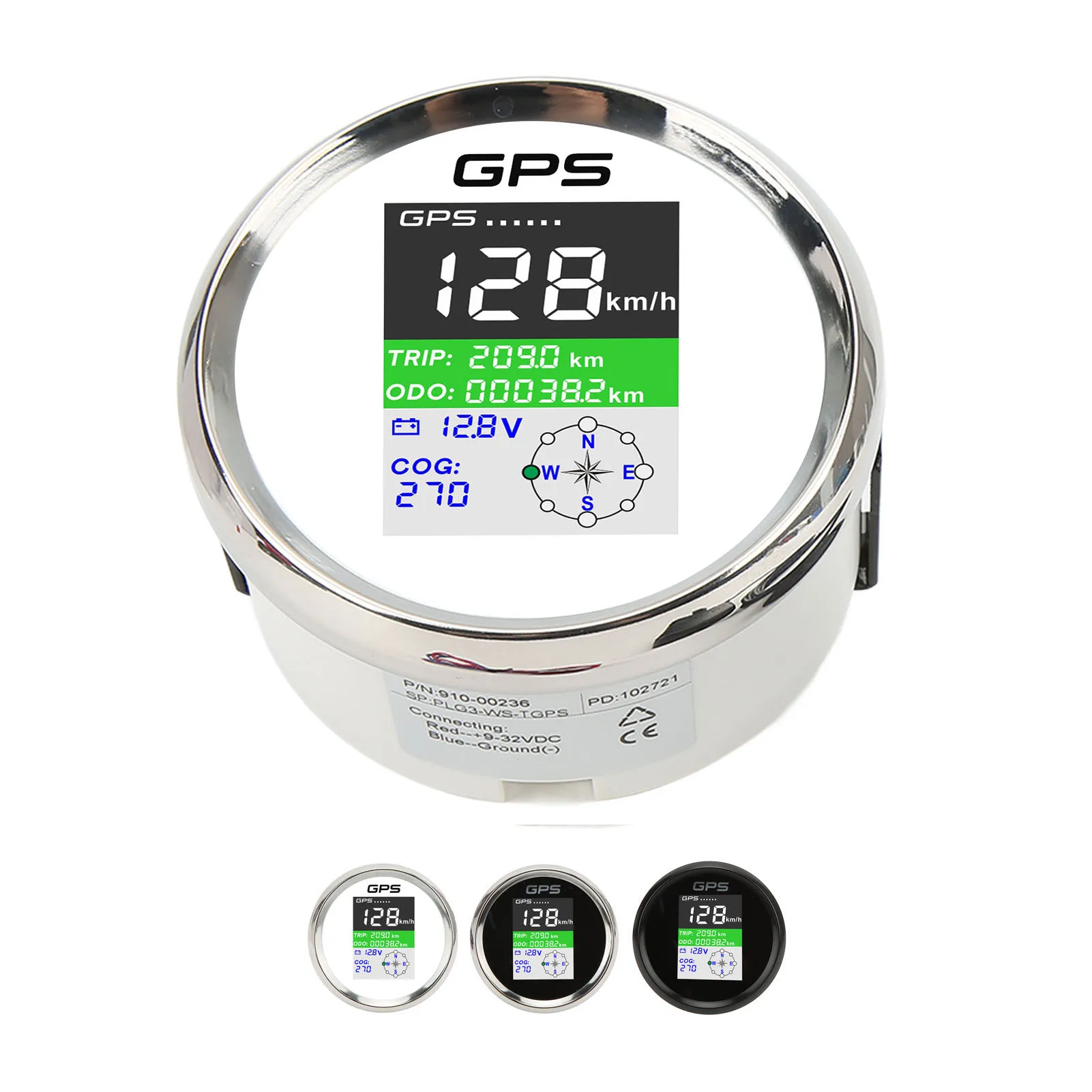 عداد السرعة GPS Km/h عقدة MPH DC9‐32V 85 مللي متر قوارب عداد المسافات متعدد الوظائف IP67 مقاوم للماء للبحرية للدراجات النارية #4