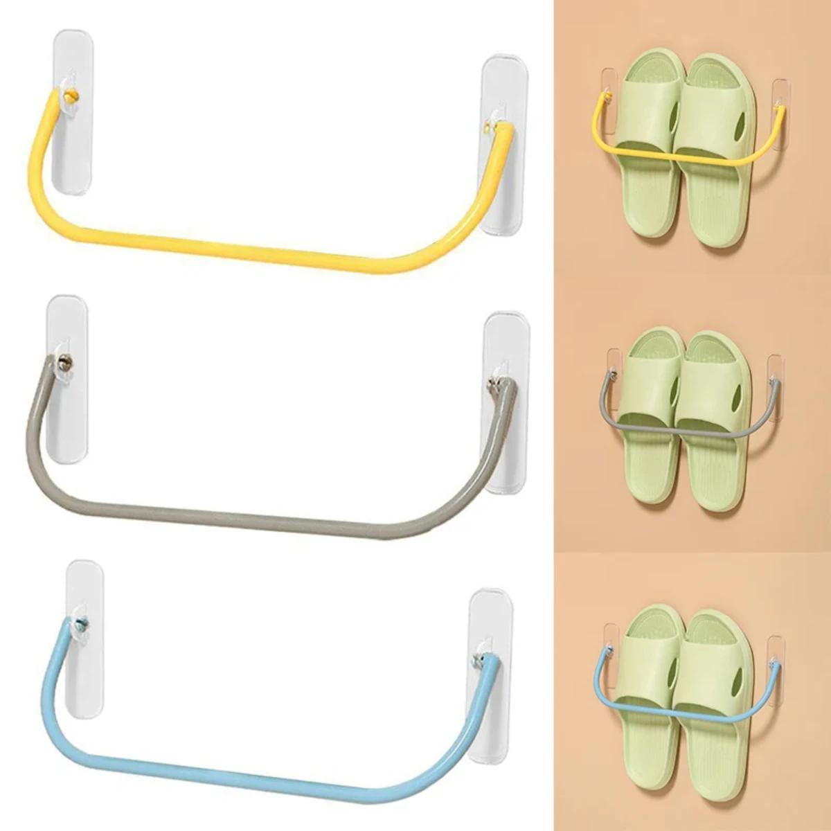 Plastic Shoes  Racks  Punching Wall-mounted Slippers Drain Rack Shelf Sneakers Organizer Bedroom Bathroom Accessories