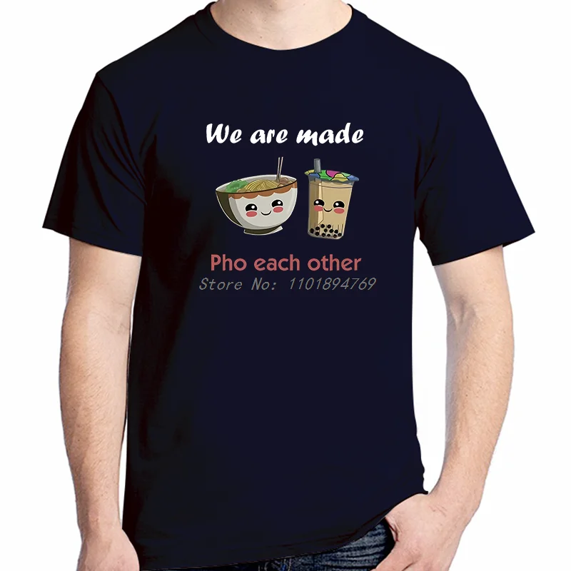 Pho Shirt Boba Tshirt Funny Vietnamese Pho Soup Summer Fashion Graphic T Shirts High Quality Cotton Men's Short Sleeve T-Shirt