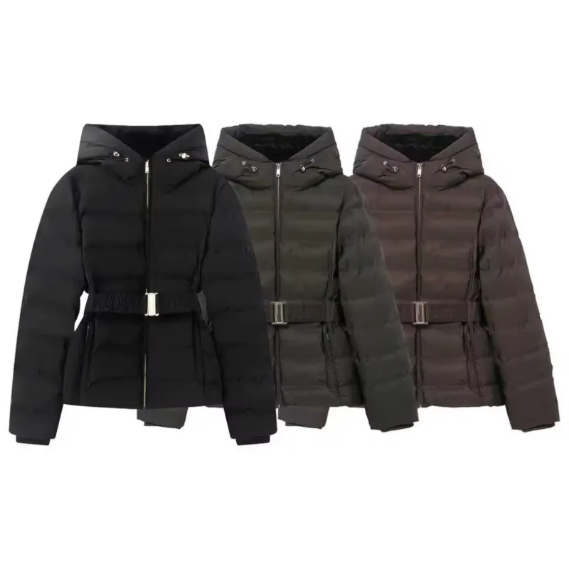 

Women Water Repellent Windproof Fitted Short Anorak with Belt Faux Fur Lining Simple Long Sleeve Women Coats Warm Female Tops