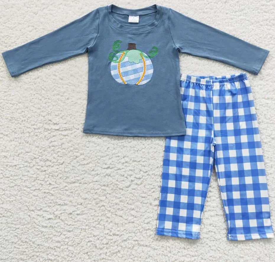 

Оптовая продажа, наряды с тыквой для маленьких девочек и мальчиков, бутик, одежда для младенцев и сестер, комплекты одежды на Хэллоуин