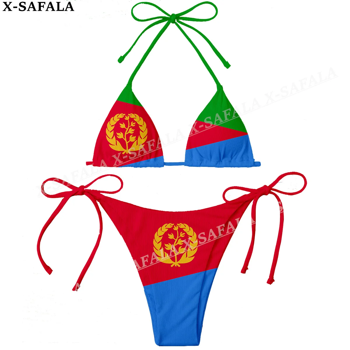 

Eritrea Country Flag 3D Print Women Micro Sexy Bikini Bra Set Summer Beachwear Sexy Beach Two Pieces Bathing Suits Swimwear