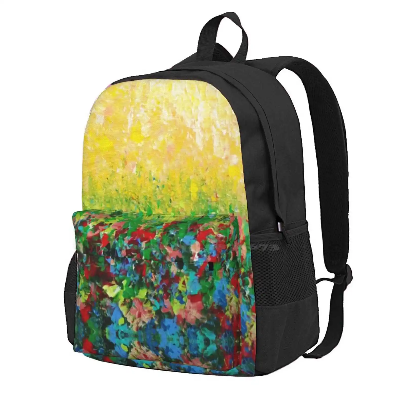 Nature'S Living Room - Gorgeous Bright Bold Nature Wildflower Field Landscape Abstract Art Hot Sale Schoolbag Backpack Fashion