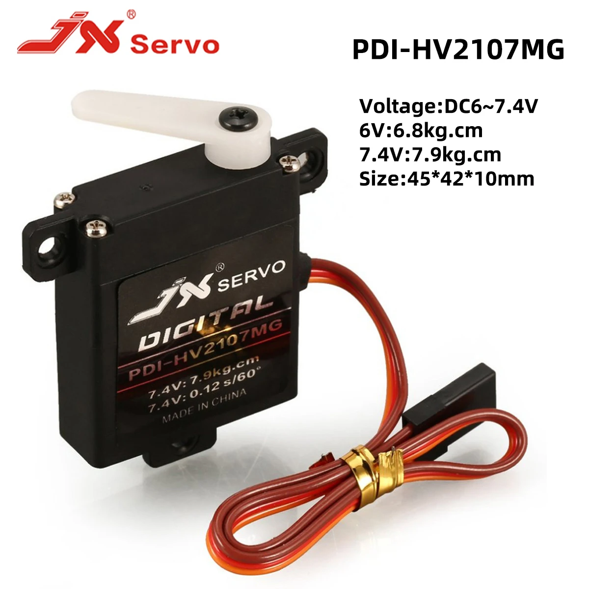 JX RC Servo PDI-HV2107MG 7.9kg Steering Torque Mini Digital Metal Gear Core Servo for RC Fixed Wing Airplane Plane Drone