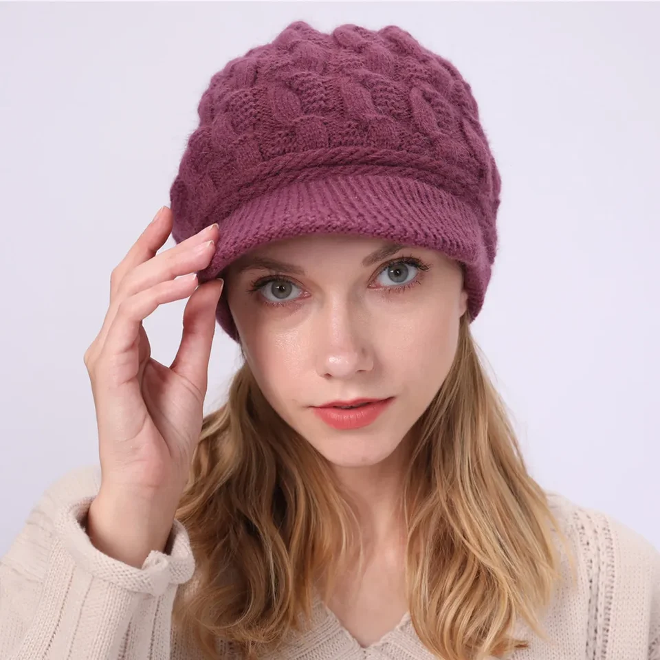 Fried Dough Twists Knit Hat Plush Thickened Warm Wool Hat Suitable for outdoor wind protection in autumn and winter, image 2