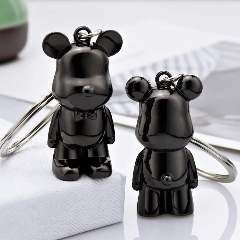 10 Pieces Metal Creative Violent Bear Keychain Cartoon High Beauty Pendant Couple Accessories Christmas Gift