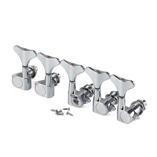 FLEOR Juego de 5 clavijas para máquina de bajo, clavijas de afinación, llaves 2L3R / 2R3L para bajo eléctrico de 5 cuerdas