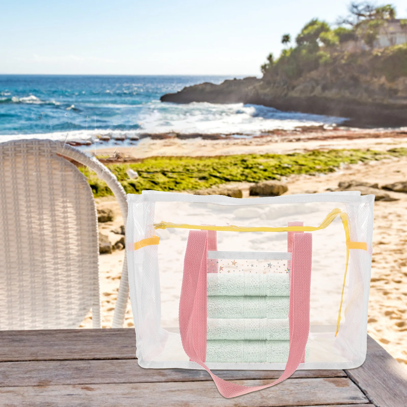 Large Capacity Waterproof Travel Bag PVC Transparent Tote for Beach Swimming Outdoor Storage Portable Clear Bag for Women