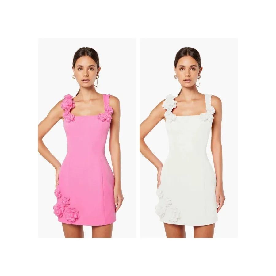 

【New style】Women's clothing hit new dress flower thin shoulder straps sleeveless backless A-line dress