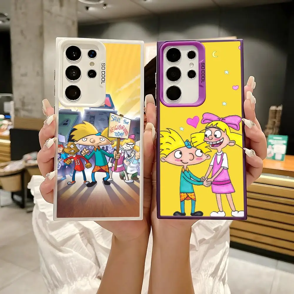 Ehi Arnold! Custodia per telefono per Samsung Galaxy S25 Edge S24 S23 S22 S21 S20 Custodia per telefono argento colorato in silicone ultra