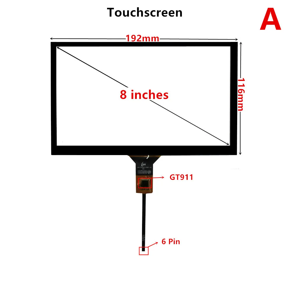 8 Inch 40Pin CLAA080NA12CW 73003000742B E19454B LCD Display Screen Panel Digitizer Touchscreen GT911 For Car Navigation DVD