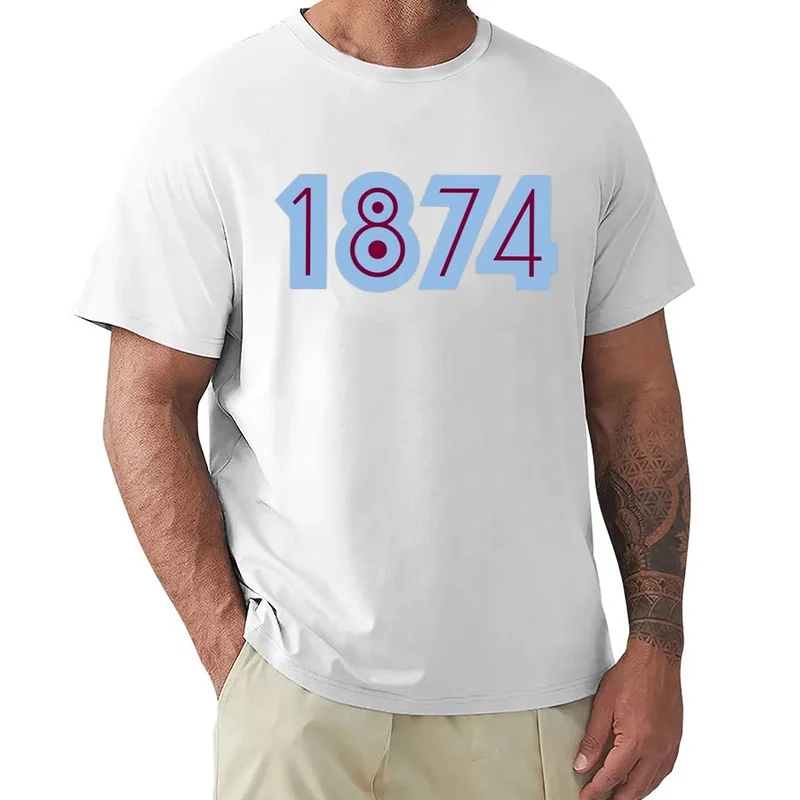 أستون فيلا 1874 الرجال تي شيرت مضحك حجم كبير تي شيرت الرجال طاقم الرقبة القطن تيز قصيرة الصيف الذكور #4