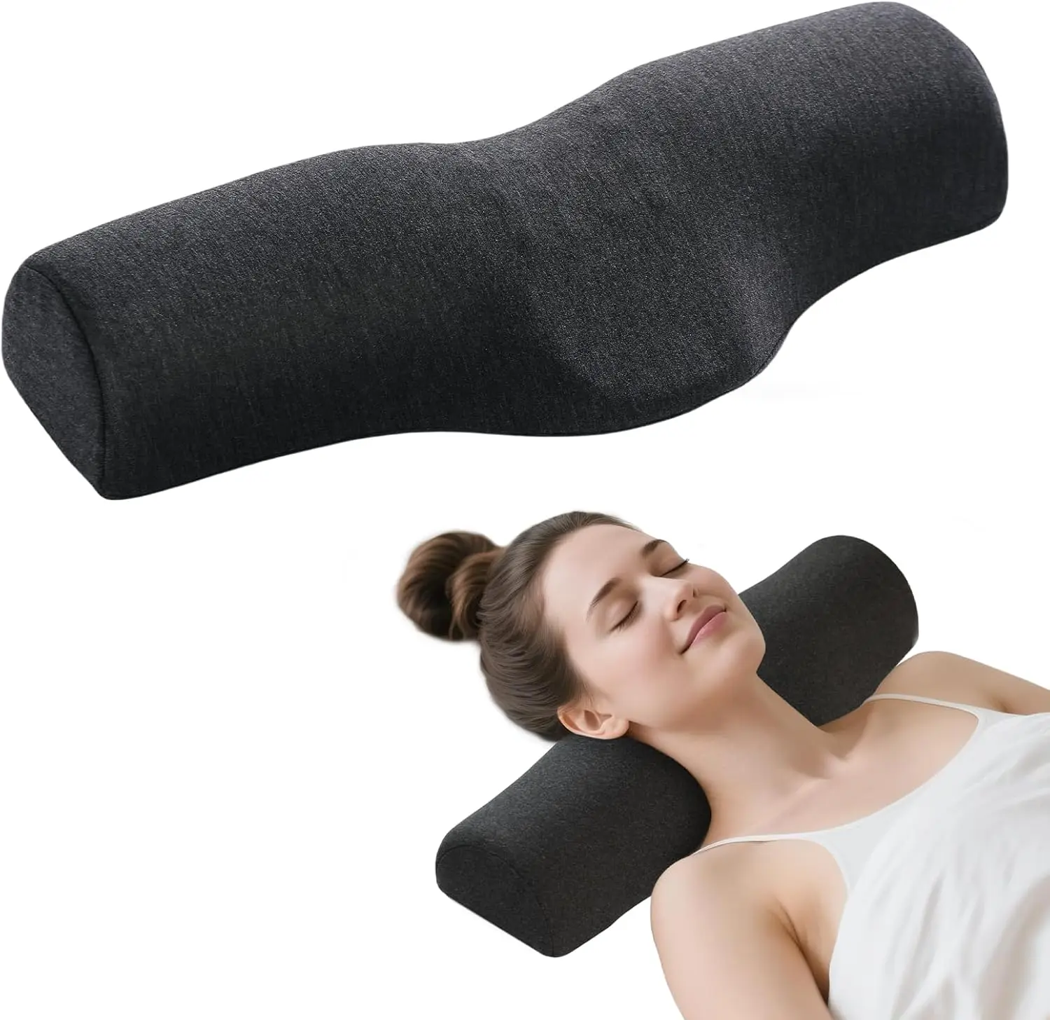 Cervical Contour Support Memory Foam Pillow Traction Cervical Relaxing Neck & Shoulder Pillow Ergonomic Sleeping Massage Pillow