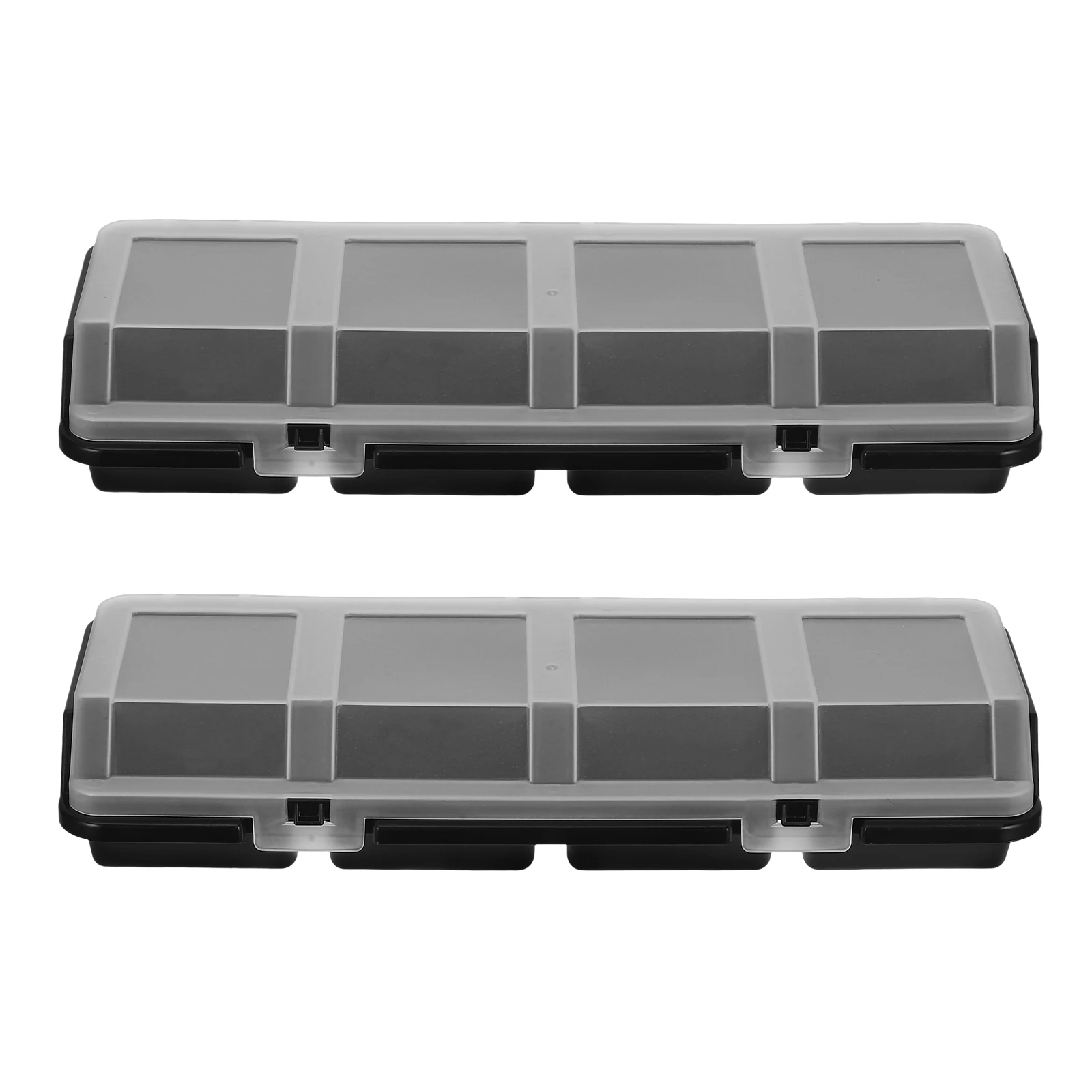 2pcs Screw Box Multi Compartments Slanted Cover Transparent Hardware Storage Box Storage Tool Hardware Organizer