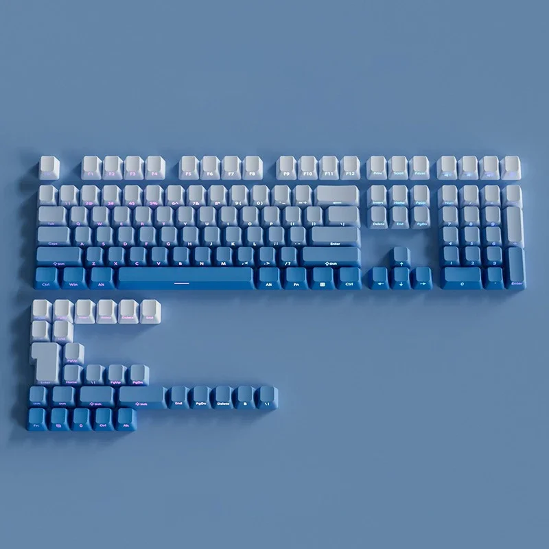 Gradient OEM Profile PBT Double Shot Keycap For MX Switch Mechanical Keyboard Side Print Shine Through RGB Keycaps ISO Enter DIY
