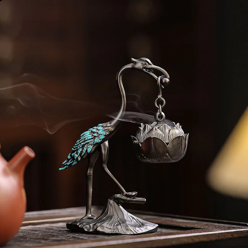 Creative Crane Hanging Incense Burner Home Cloud-Shaped Plate Incense Holder Small Craft Ornaments