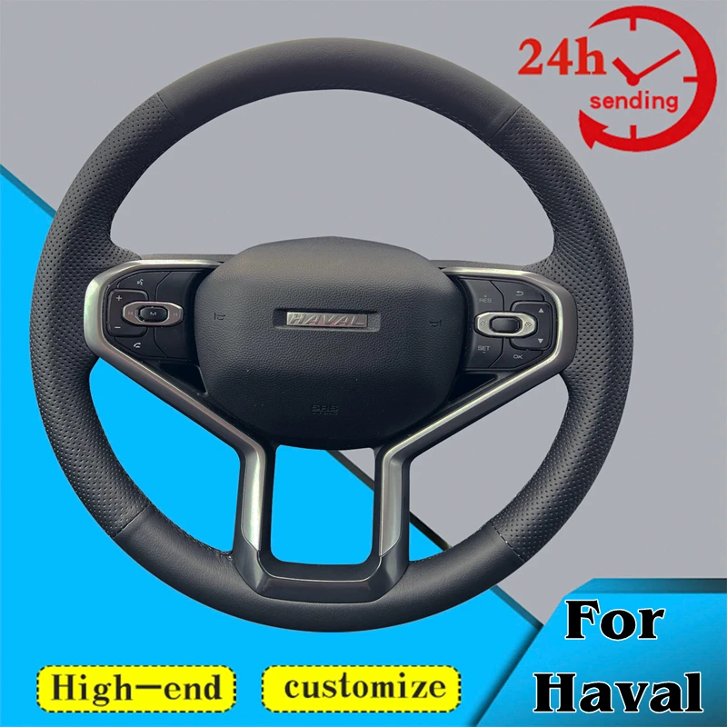 Custom DIY Car Steering Wheel Cover 100% Fit For Haval JOLION H6 2021 Auto Interior Accessories Microfiber Leather Steering Wrap