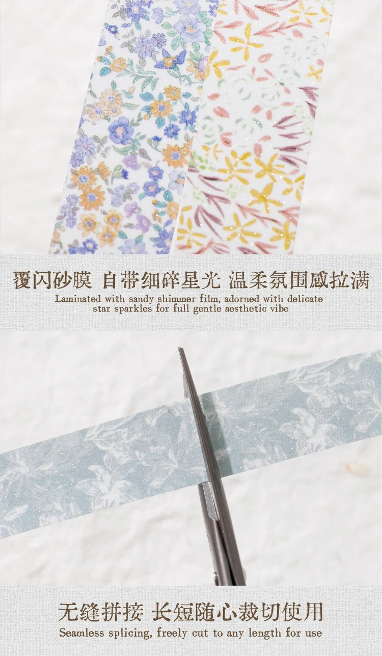 Journal GO Washi-Tape mit Blumenmuster, dekoratives Masking-Tape für Karten, Scrapbook, Planer, Dekoration, Schreibwaren, 1,5 cm x 2 m – Detail 4