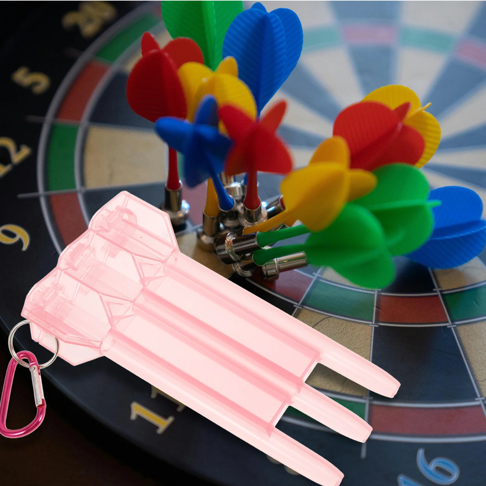 

Portable Dart Storage Box Plastic Travel Case with Carabiner Organizer Bag Compact Hard Shell Wear Resistant