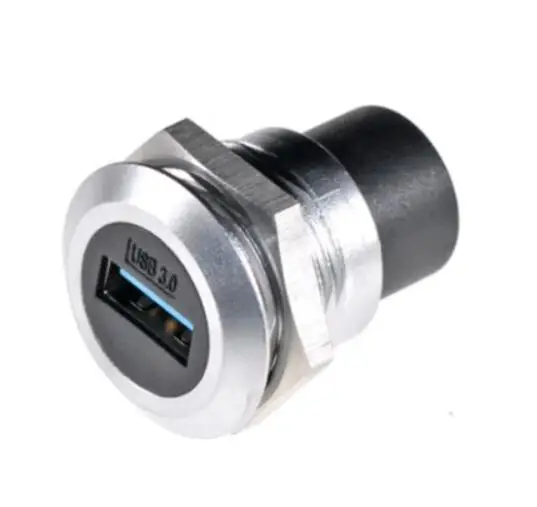 Round-Shape USB 2.0 3.0 Female Socket Chassis Panel Mount Connector Through Plug  Extension data cable