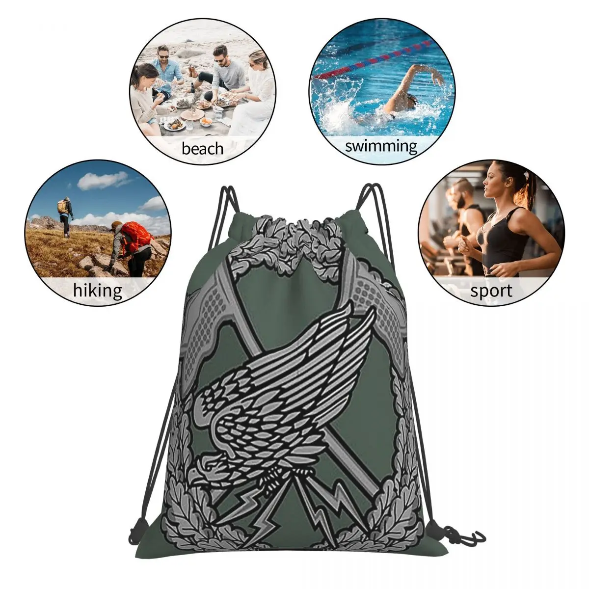 Fernspahtruppe Long Range Reconnaissance Troops German Bundeswehr Historical Backpacks Drawstring Bundle Storage Bag Book Bags
